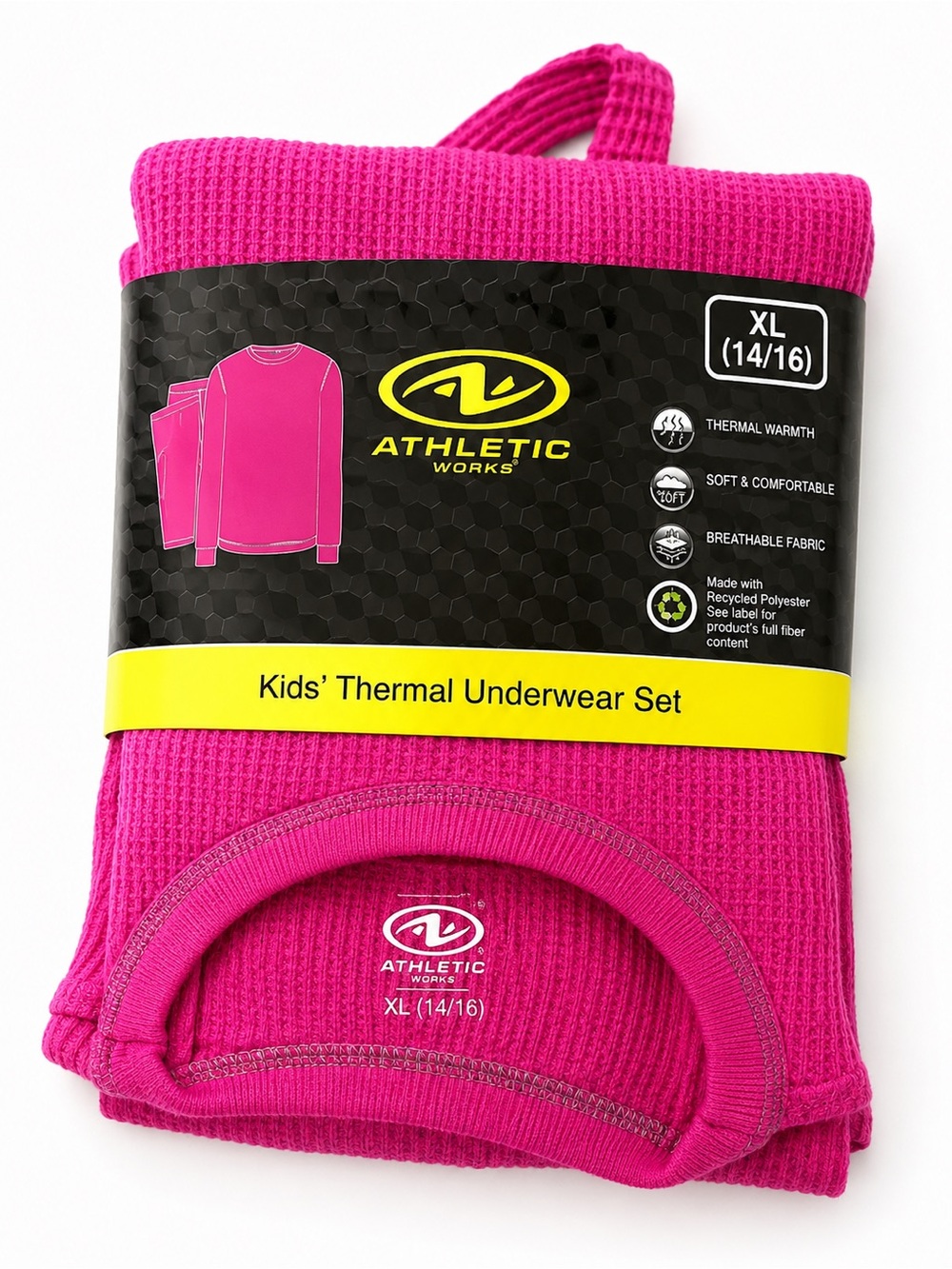 Athletic Works Kids Thermal Underwear Set Hot Pink XL 14/16 NWT